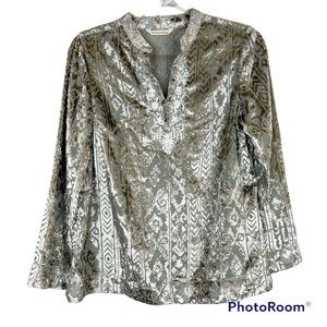 EUC Soft Surroundings Mika Burnout Velvet Embroidered Tunic